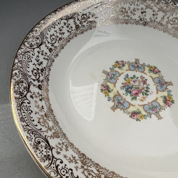 Vintage Parisian Center Coupe Bowl Set Of 2 Warranted 22 K Gold USA 8” Diameter - Picture 8 of 11